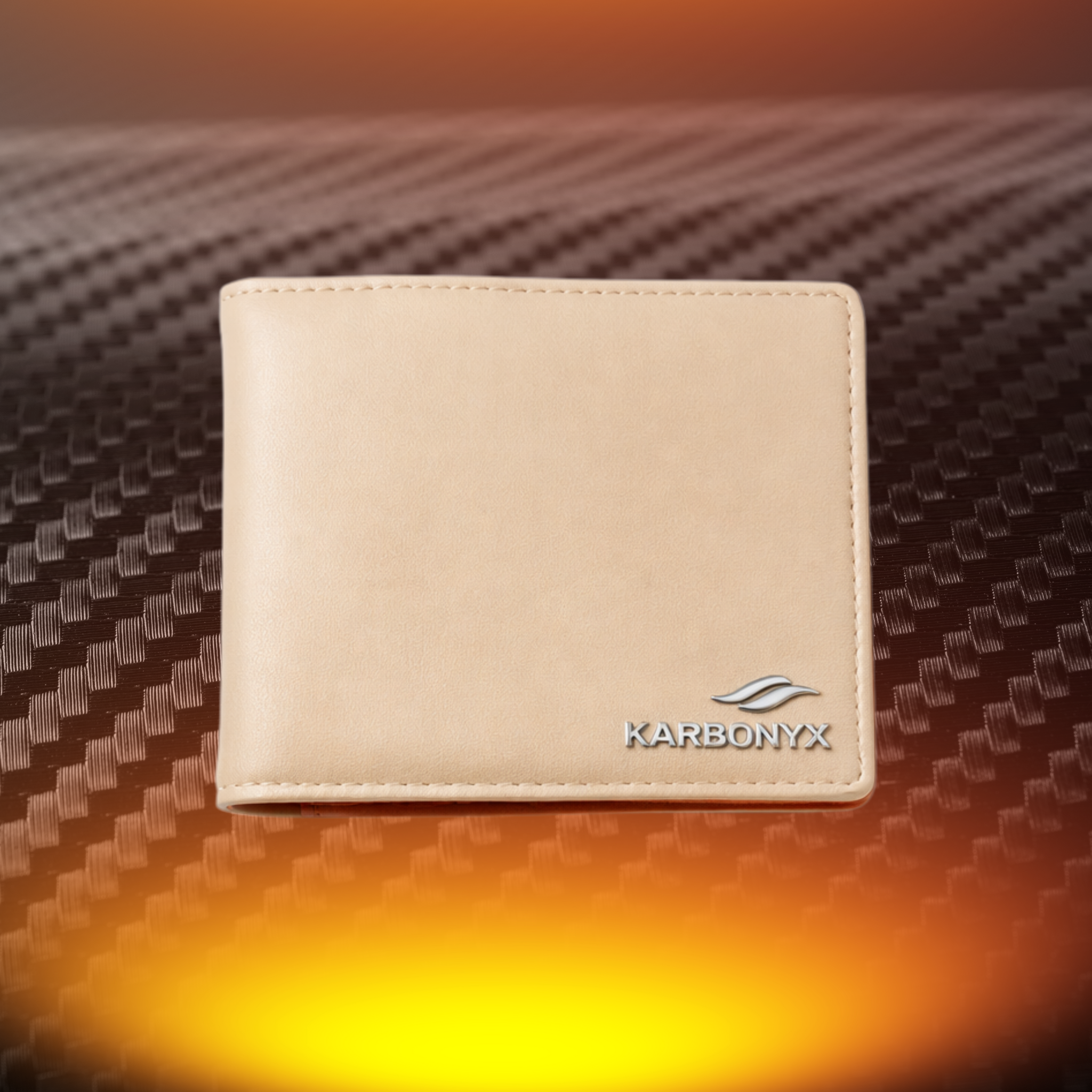 KARBONYX Luxury Slim Wallet - Beige - RFID