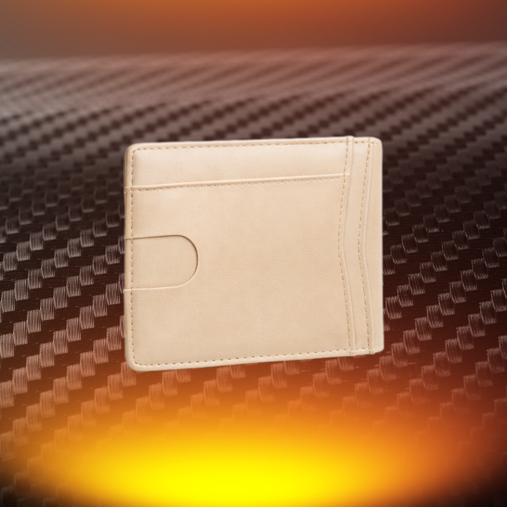 KARBONYX Luxury Slim Wallet - Beige - RFID
