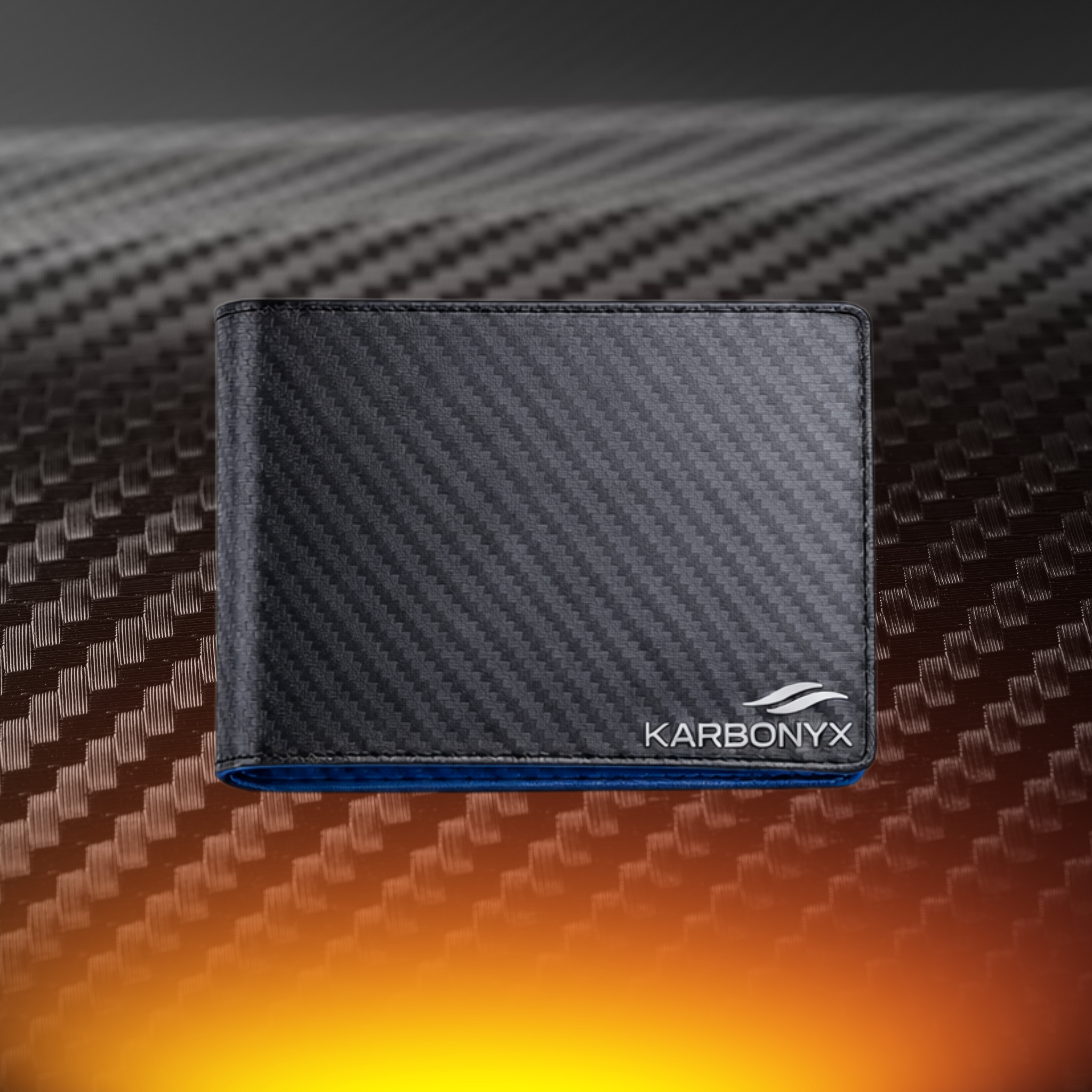 KARBONYX Luxury Carbon Slim Wallet - Blue - RFID