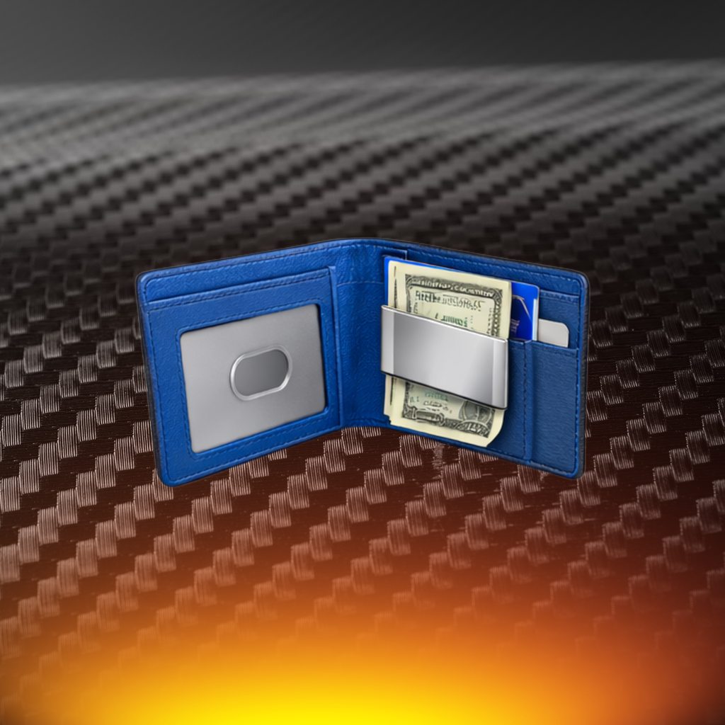 KARBONYX Luxury Carbon Slim Wallet - Blue - RFID