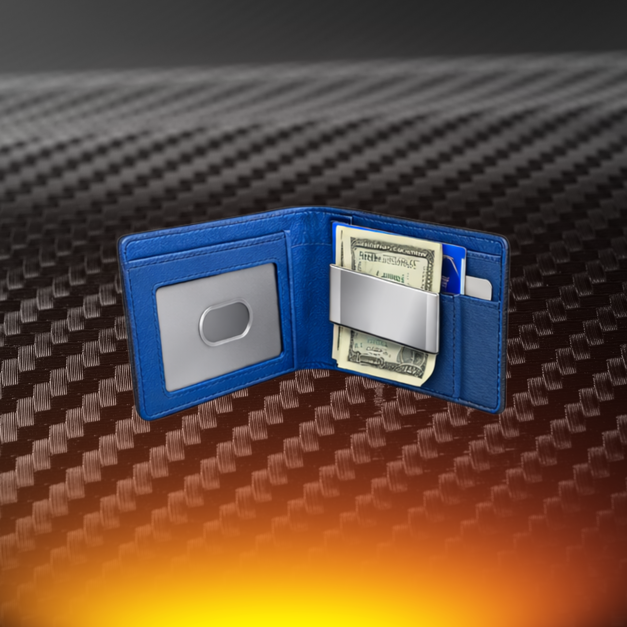 KARBONYX Luxury Carbon Slim Wallet - Blue - RFID