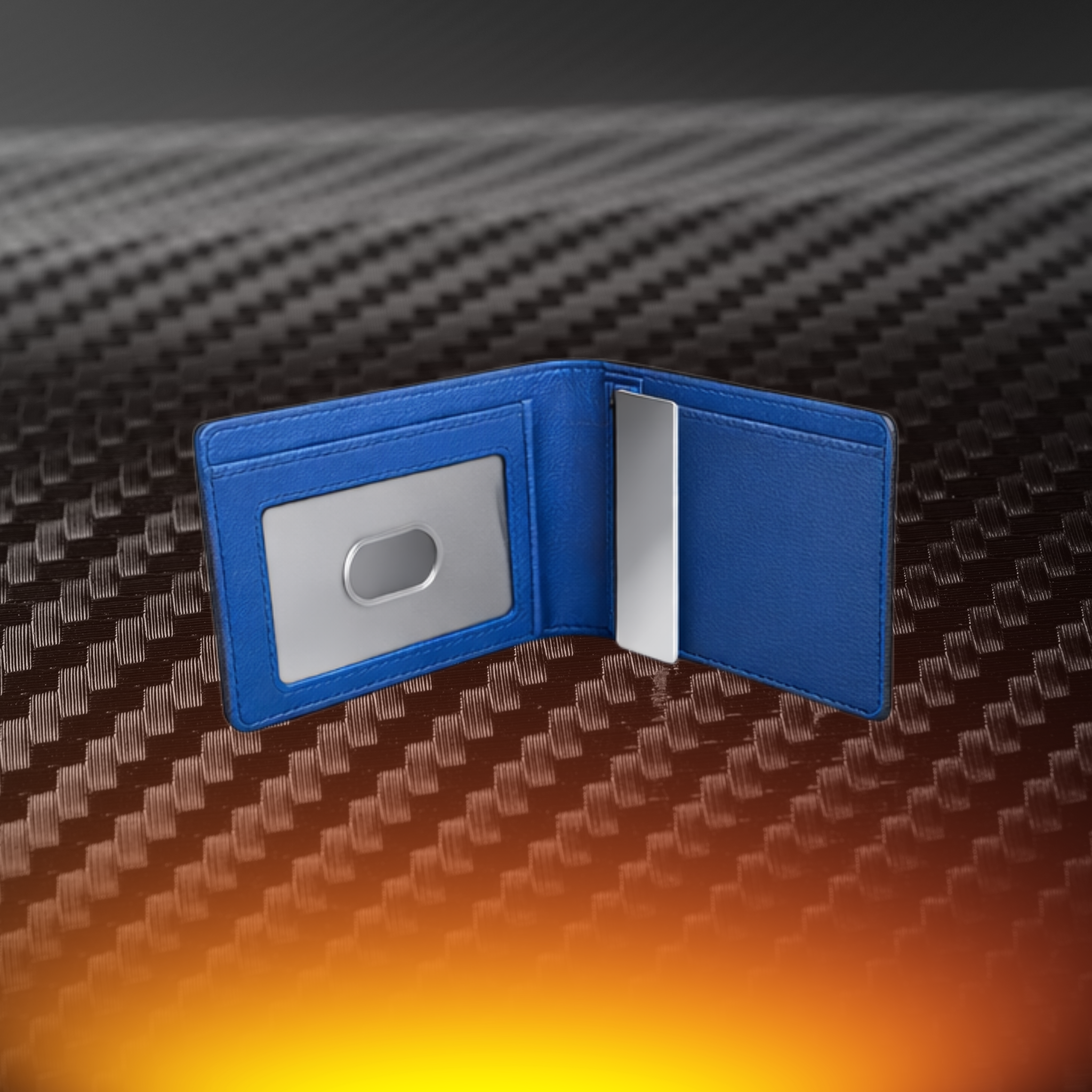 KARBONYX Luxury Carbon Slim Wallet - Blue - RFID