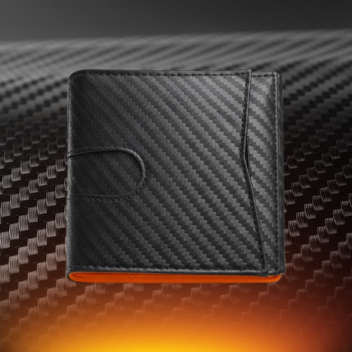 KARBONYX Luxus Carbon Slim Wallet - Orange - RFID